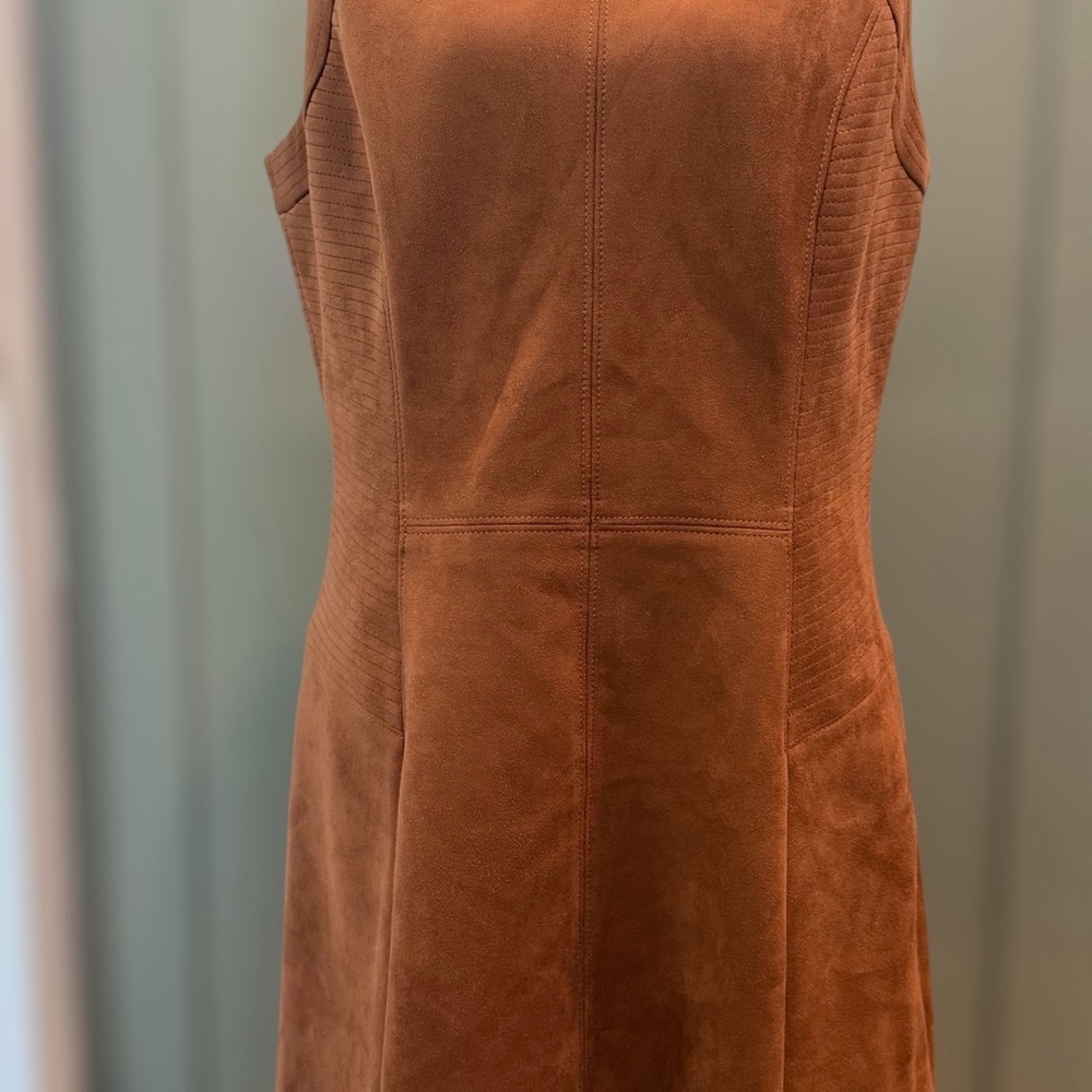 Black House White Market Suede Brown Sleeveless Dress with Pockets - Picture 2 of 5